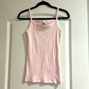 Petit Bateau pink and white stripped girls tank undershirt | size 18a/ 168 cm